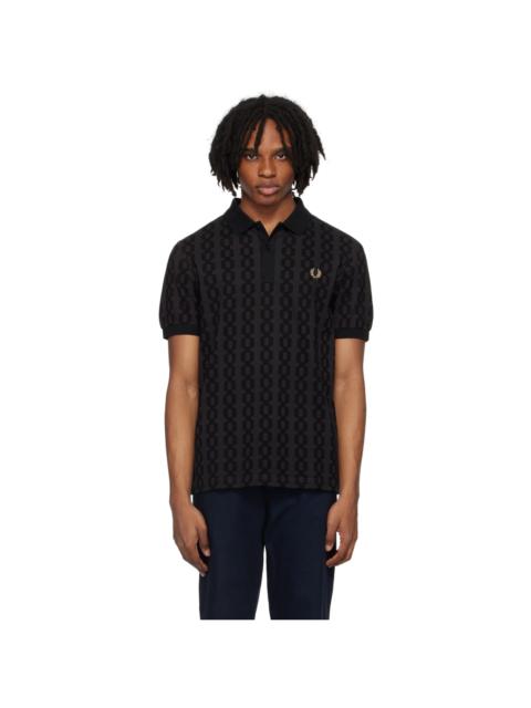 Fred Perry Gray Cable Print Polo