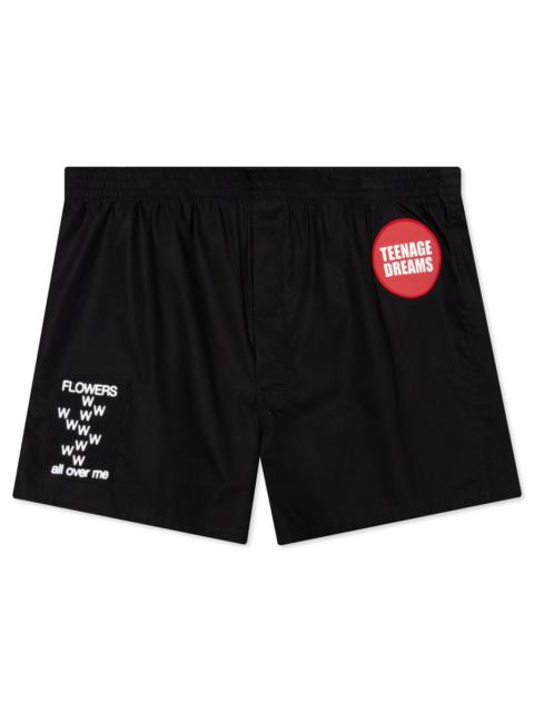 Raf Simons RAF SIMONS PATCHED BOXER SHORTS - BLACK