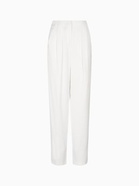 GIORGIO ARMANI DOUBLE-SIDED SILK-SATIN TWO-PLEAT TROUSERS