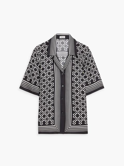 SIMKHAI Koda printed TENCEL™and silk-blend twill shirt