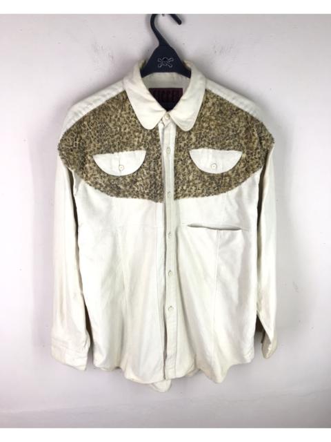 Other Designers Designer - Ficce Jeans Uomo Fleece Leopard Buttons Shirt