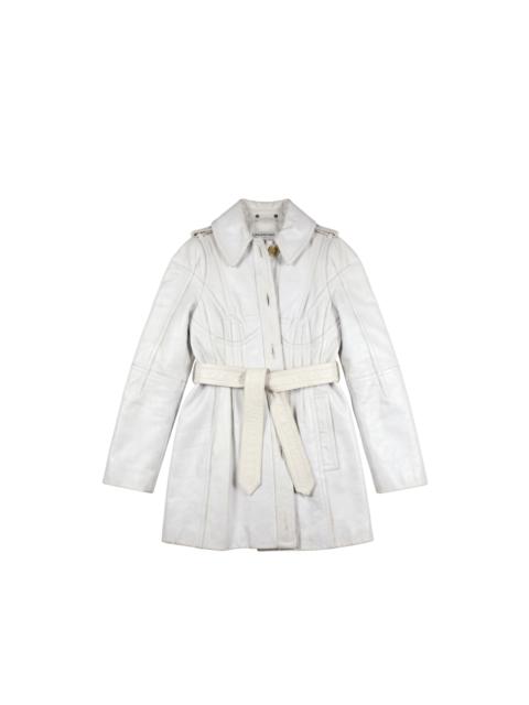 BALENCIAGA Balenciaga White Leather Corseted Jacket (F36) - Brand New