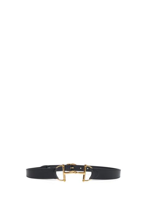 GUCCI Gucci Women Black Leather Belt With Oversized Horsebit