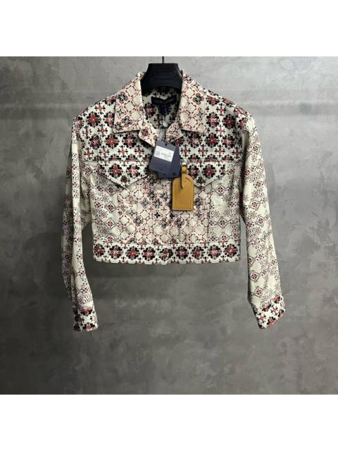 Louis Vuitton Louis Vuitton Multicolor Floral Print Collared Cropped Jacket