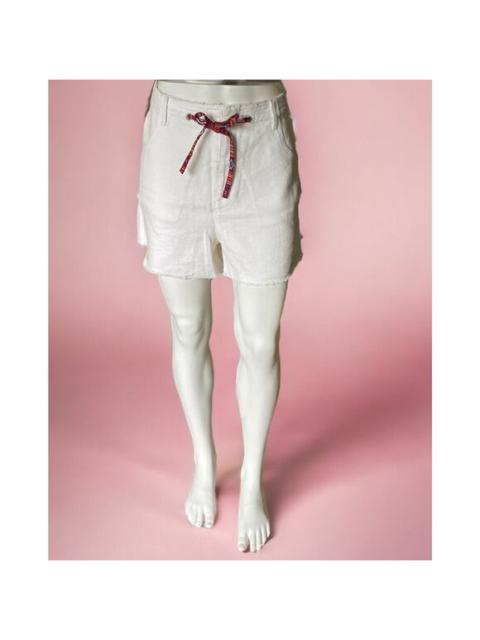 Anthropologie Linen White Raw Edge No Shorts Lightweight Women’s Size 30 12 XL