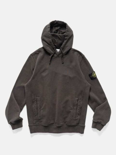 Stone Island Organic Cotton Hooded Sweatshirt Lead Grey
