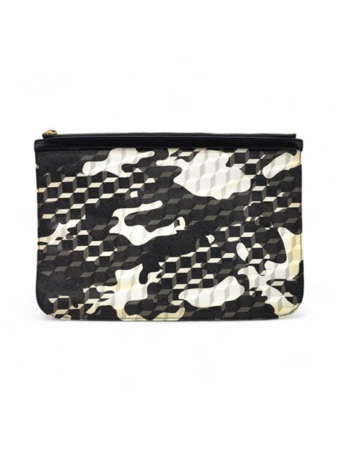 Pierre Hardy Camouflage Geometric Print Pouch in Black White - Mint
