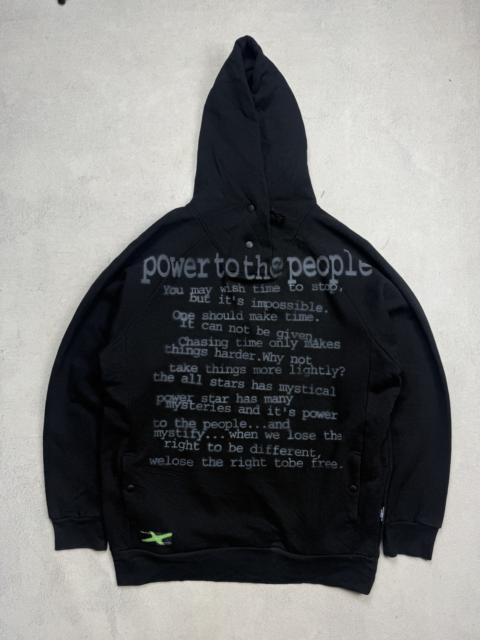 Other Designers Japanese Brand - Power The People Japan Poem Quote Graphic Black Hoodie