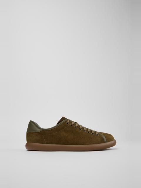 CAMPERLAB Green Nubuck and Leather Sneakers for Men.