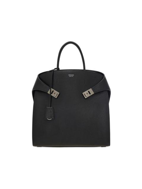 FERRAGAMO Hug Gancini -buckle calfskin tote bag