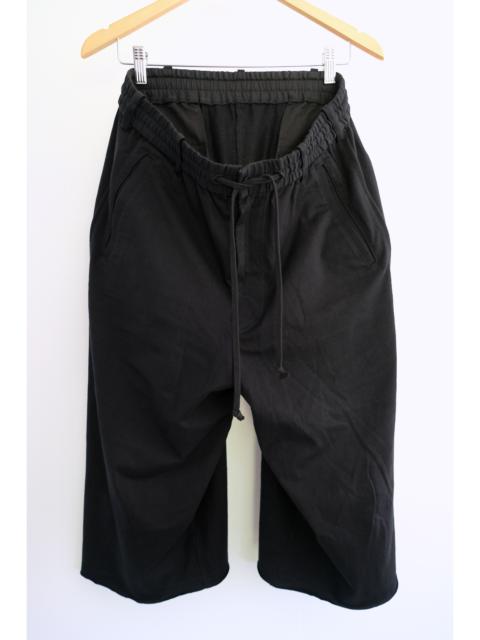 Yohji Yamamoto SS18 Cotton Jersey Wide 6-Quarter Shorts