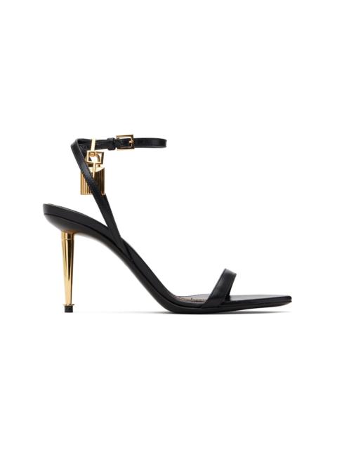 TOM FORD Black Padlock Pointy Naked Heeled Sandals