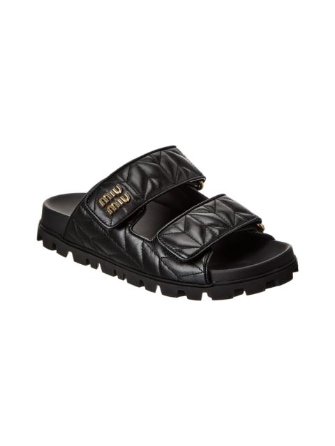 Miu Miu Miu Miu Logo Leather Sandal