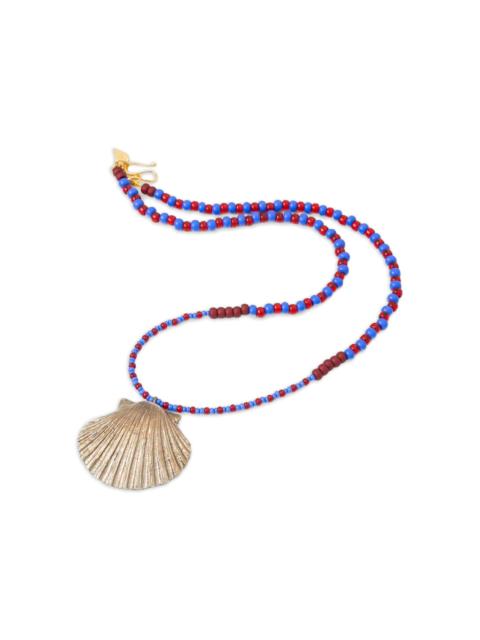 forte_forte shell-pendant beaded necklace