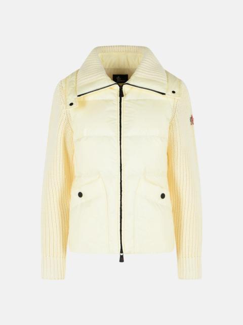 Moncler Grenoble PADDED WOOL CARDIGAN WITH IVORY WHITE ZIP