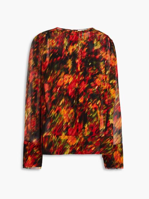 3.1 Phillip Lim Pintucked printed silk-georgette blouse