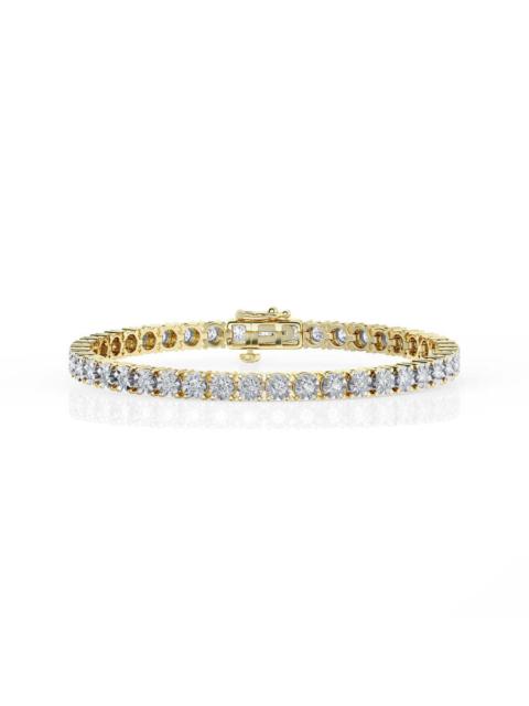 Other Designers Brilliant Diamond 3 Cttw Round Lab Grown Diamond Tennis Bracelet in 14K Yellow Gold-Plated over Ster