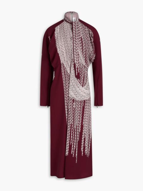 Victoria Beckham Tie-neck printed crepe midi dress