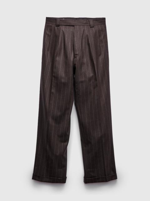 KAPTAIN SUNSHINE 2-Pleat Wool Trousers in Top Brown Stripe