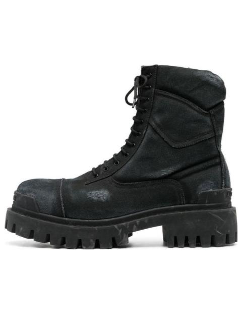 BALENCIAGA Balenciaga Combat Strike Boots 'Washed Black Cotton' 694042W2H111000