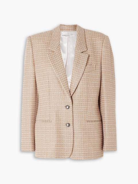 Alessandra Rich Oversized sequined checked bouclé-tweed blazer