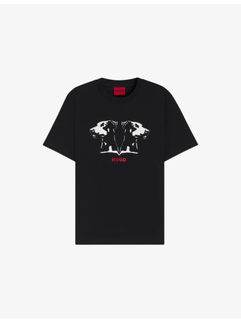 HUGO Graphic-Print Short-Sleeve Cotton T-Shirt