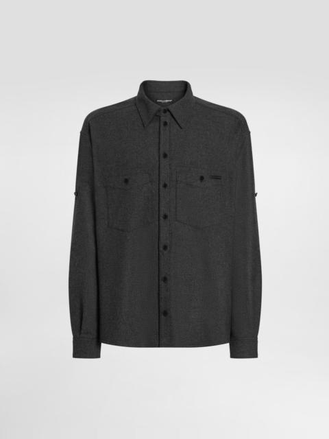 Dolce & Gabbana Mélange wool mat shirt