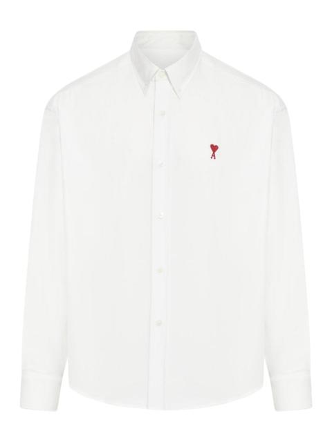 AMI Paris Ami Paris Men White Cotton Button-Down Ami De Coeur Shirt