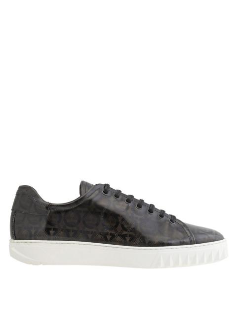 FERRAGAMO Salvatore Ferragamo Rhinoceros Grey Gancini Low-top Sneakers