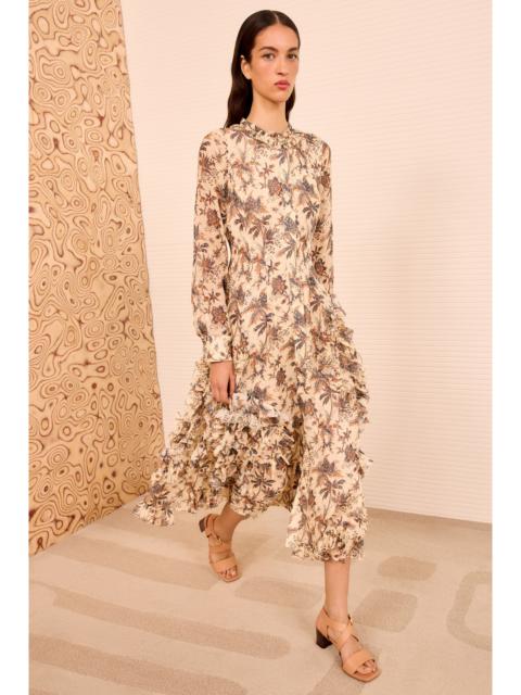 ULLA JOHNSON Rhea Shirt Dress with Ruffle Skirt