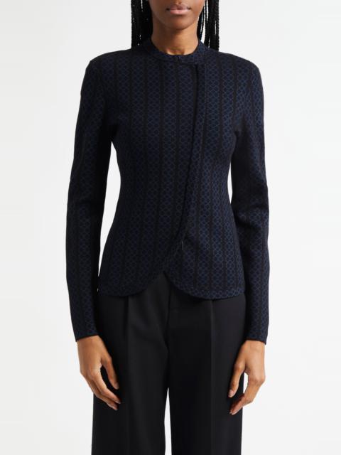 EMPORIO ARMANI Emporio Armani Vertical Stripe Asymmetric Jacket in Solid Black at Nordstrom