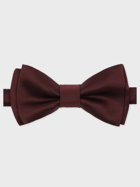 Paul Smith Burgundy Pre-Tied Satin Bow Tie