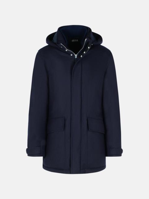 ZEGNA BLUE WOOL PARKA