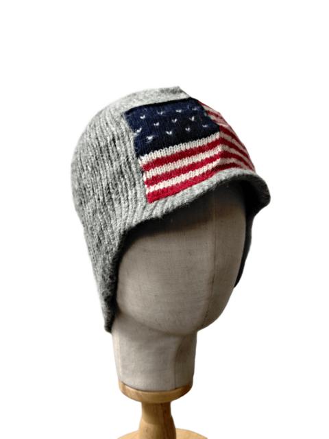 Polo Ralph Lauren VINTAGE Polo Sport American Flag Knit Visor Beanie Hat
