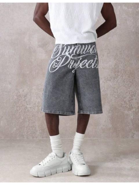 Other Designers Washed Denim Jeans Drip Drill Shorts Jorts