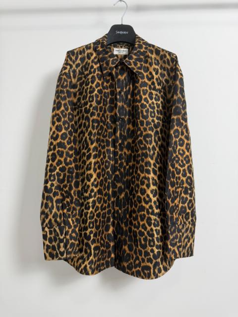 SAINT LAURENT Saint Laurent 24ss Leopard Pattern Silk Shirt