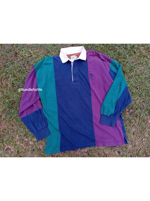 Ralph Lauren Vtg Chaps Ralph Lauren 🐎 Colorblock Rugby Polo L/S Shirt 🏉