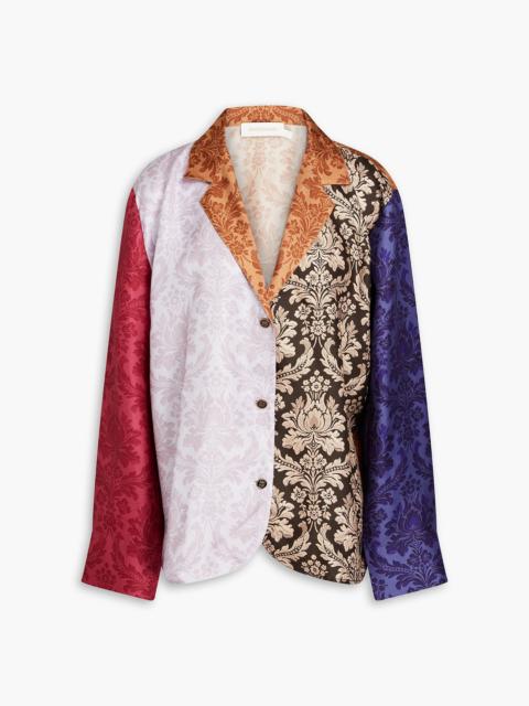 Zimmermann Patchwork-effect printed silk shirt
