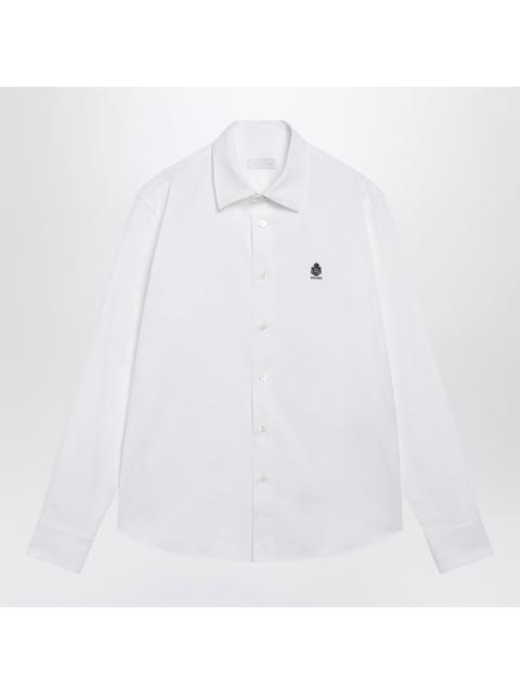 Prada Prada Classic-Fit Cotton Shirt With Embroidered Logo In White Men