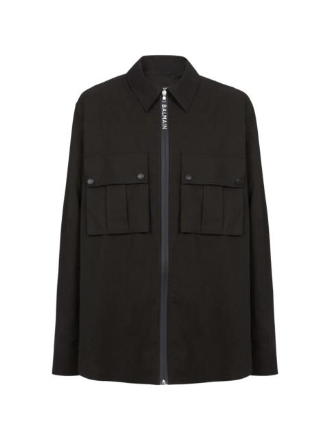 Balmain zip-up cotton shirt