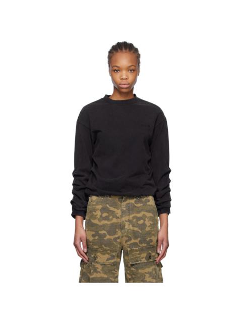 We11done Black Wrinkled Long Sleeve T-shirt