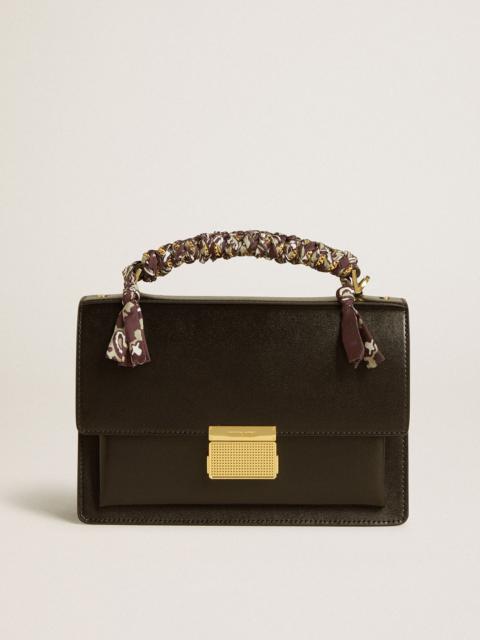 Golden Goose Venezia Bag in black boarded leather with multicolored scarf