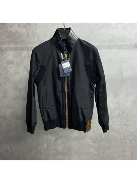Louis Vuitton Louis Vuitton Black Large Jacket with Exposed Zippers and Leather Details