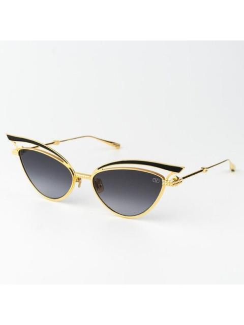 Valentino Valentino Women Sunglasses Titanium Gold Grey Cat Eye V - GLASSLINER VLS-118A-55