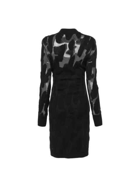 FERRAGAMO Ferragamo 3D-Knit Semi-Sheer Midi Dress