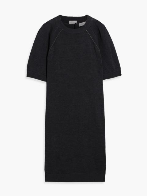 Brunello Cucinelli Bead-embellished cotton mini dress