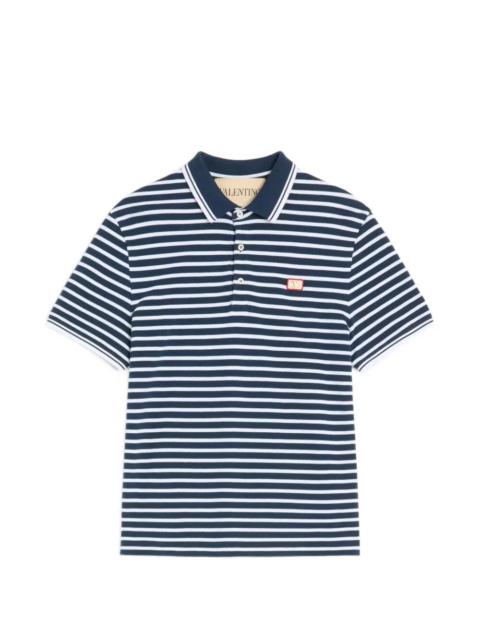 Valentino Valentino Garavani Men Valentino Cotton Piqué Polo With Vlogo Patch