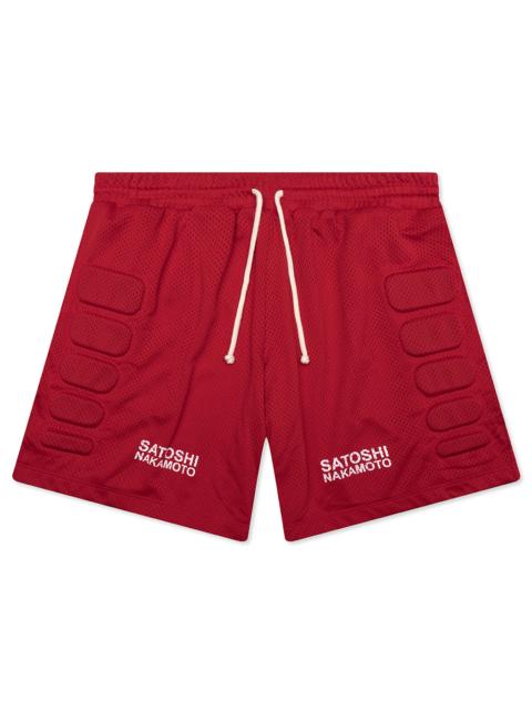 SATOSHI NAKAMOTO MESH MOTO SHORT - RED