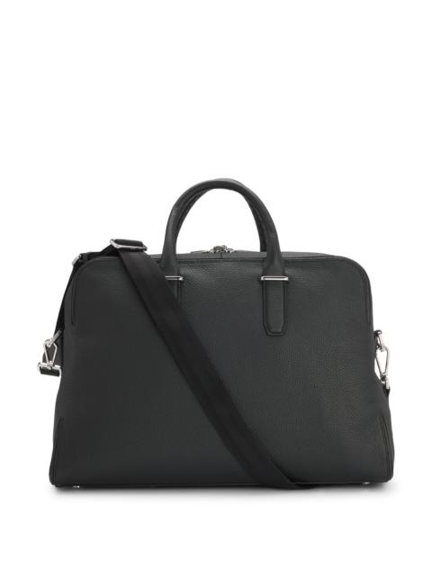 BOSS GRAINED LEATHER HOLDALL WITH LOGO KEYHOLDER