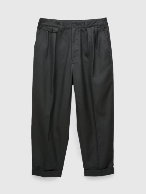 BEAMS PLUS 2-Pleat Laundry Wool Trousers in Charcoal